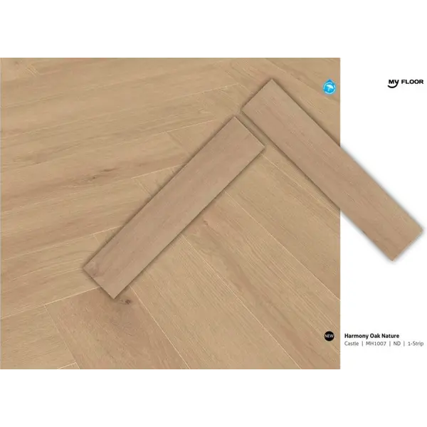 Δάπεδο Laminate Ψαροκόκκαλο My Floor Castle ΜΗ1007 Harmonie Eiche Natur 10mm