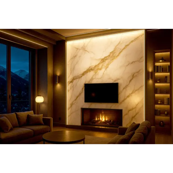 PVC WALL PANEL  2.8/1220/2800mm  CALACATTA GOLD 104