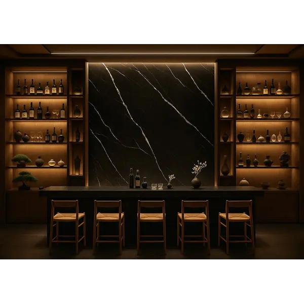 PVC WALL PANEL  2.8/1220/2800mm  CARRARA BLACK 204