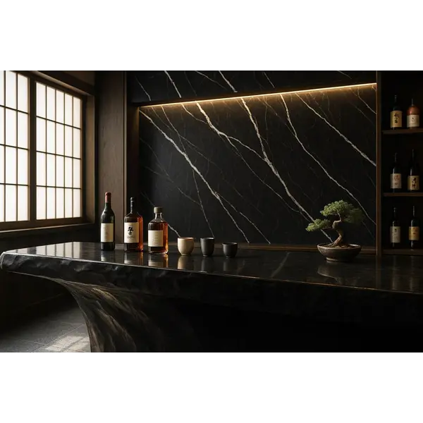PVC WALL PANEL  2.8/1220/2800mm  CARRARA BLACK 204