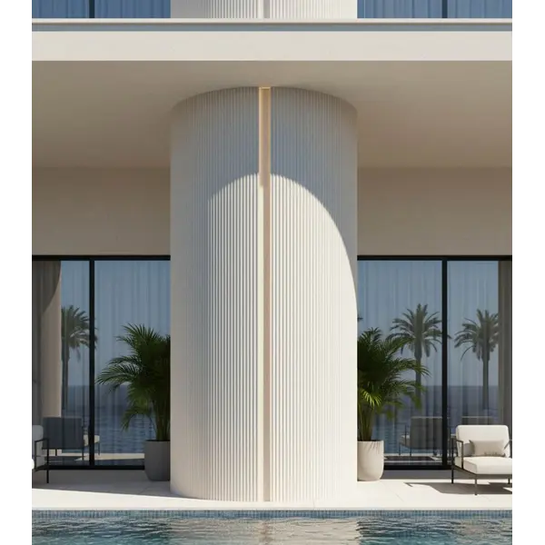 PANEL ΕΥΚΑΜΠΤΗΣ ΠΕΤΡΑΣ 113020 RIPPLE BOARD 60/1200mm BEIGE WHITE