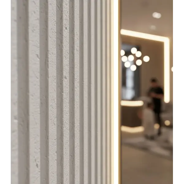 PANEL ΕΥΚΑΜΠΤΗΣ ΠΕΤΡΑΣ 113020 RIPPLE BOARD 60/1200mm BEIGE WHITE