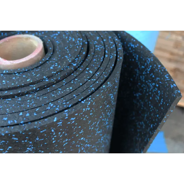 Δάπεδο ρολό Rubber Floor SBR με μπλέ κόκκους φάρδους 1,50m με το μέτρο