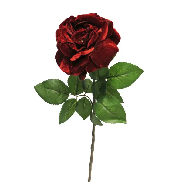 Supergreens Τεχνητό Κλωνάρι Τριαντάφυλλο Βελούδο Κόκκινο 63 εκ.