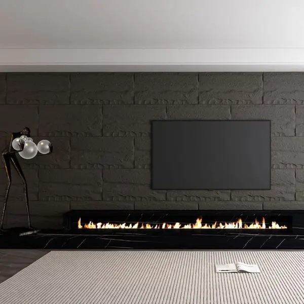 Πανελ επένδυσης Βράχου PU ""Obsidian" Ανοιχτο Μαυρο 0,60m X 1,20m