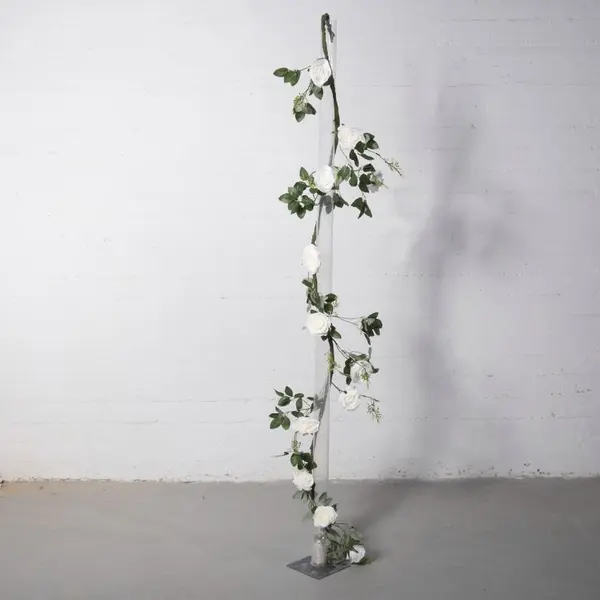 Supergreens Τεχνητή Γιρλάντα Τριαντάφυλλο Garden Λευκή 240 εκ.