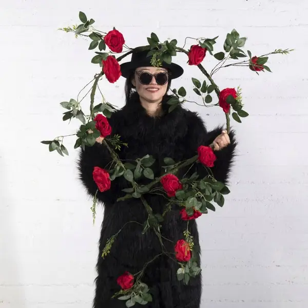 Supergreens Τεχνητή Γιρλάντα Τριαντάφυλλο Garden Κόκκινη 240 εκ.