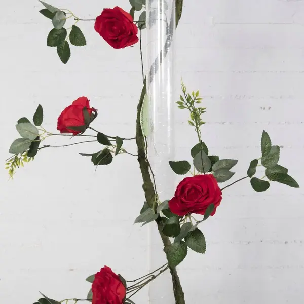 Supergreens Τεχνητή Γιρλάντα Τριαντάφυλλο Garden Κόκκινη 240 εκ.