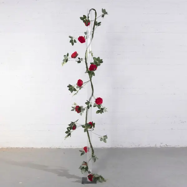 Supergreens Τεχνητή Γιρλάντα Τριαντάφυλλο Garden Κόκκινη 240 εκ.