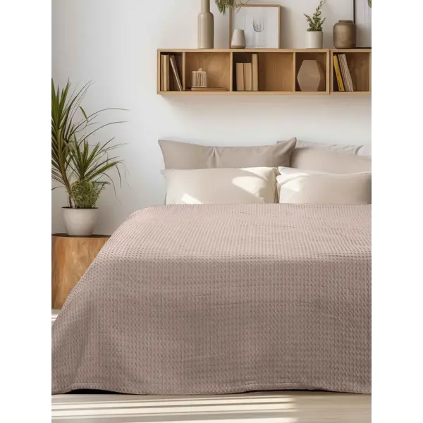 Κουβέρτα Πικέ PIKONA BROWN